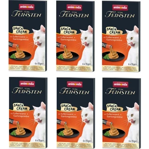 Vom Feinsten Snack Cream Ciğer Ezme ve Sebzeli Kedi Sıvı Ödülü 6 X 15 gr. 6 Lı