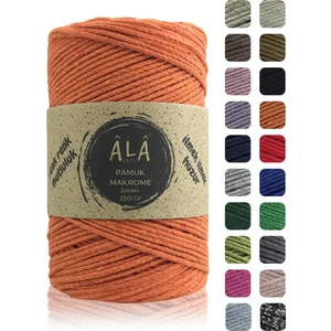 Ala Depo Pamuk Makrome Ipi 2mm Cotton Zincir Makrome Çanta Ipi Supla Ipi Koton Ip 250 Gram Turuncu