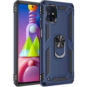 Techno Guru Samsung Galaxy M51 Çift Katmanlı ve Yüzüklü Tam Koruma Vega Premium Kılıf