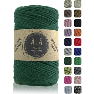 Ala Depo Pamuk Makrome Ipi 2mm Cotton Zincir Makrome Çanta Ipi Supla Ipi Koton Ip 250 Gram Koyu Yeşil