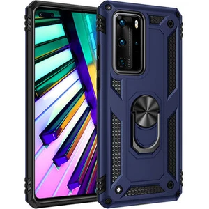 Techno Guru Huawei P40 Pro Çift Katmanlı ve Yüzüklü Tam Koruma Vega Premium Kılıf