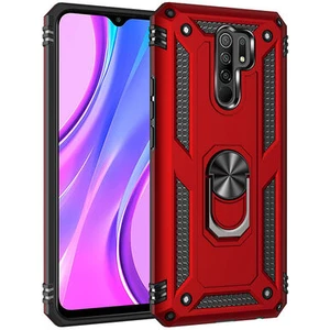 Techno Guru Redmi 9 Çift Katmanlı ve Yüzüklü Tam Koruma Vega Premium Kılıf