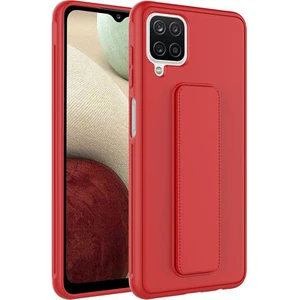 Samsung Galaxy A12 Kılıf Şık ve Stantlı Qstand Premium Kapak