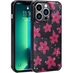 iPhone 12 Pro Kılıf Simli Desenli Kamera Korumalı Parlak Popy Kapak