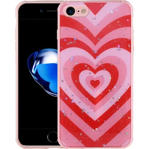 iPhone Se 2020 Kılıf Simli Desenli Kamera Korumalı Parlak Popy Kapak