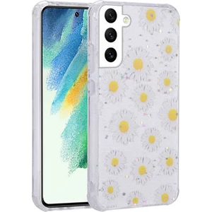 Samsung Galaxy S21 Fe Kılıf Simli Desenli Kamera Korumalı Parlak Popy Kapak