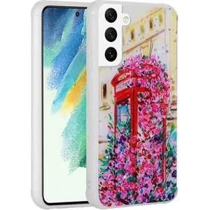 Samsung Galaxy S21 Fe Kılıf Simli Desenli Kamera Korumalı Parlak Popy Kapak