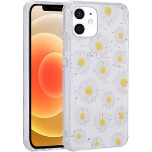 iPhone 12 Kılıf Simli Desenli Kamera Korumalı Parlak Popy Kapak