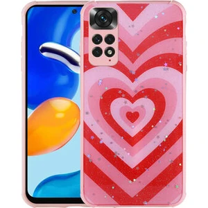 Redminote 11S Global Kılıf Simli Desenli Kamera Korumalı Parlak Popy Kapak