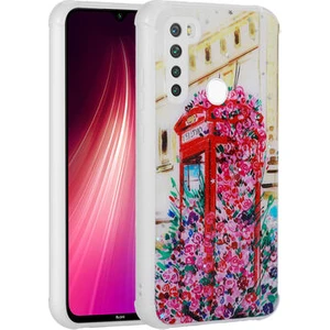 Redminote 8 Kılıf Simli Desenli Kamera Korumalı Parlak Popy Kapak
