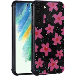 Samsung Galaxy S21 Fe Kılıf Simli Desenli Kamera Korumalı Parlak Popy Kapak