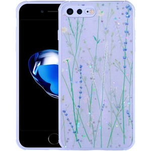iPhone 7 Plus Kılıf Simli Desenli Kamera Korumalı Parlak Popy Kapak