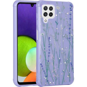 Samsung Galaxy A22 4g Kılıf Simli Desenli Kamera Korumalı Parlak Popy Kapak
