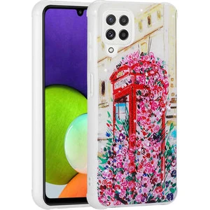Samsung Galaxy M32 Kılıf Simli Desenli Kamera Korumalı Parlak Popy Kapak