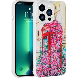 iPhone 12 Pro Kılıf Simli Desenli Kamera Korumalı Parlak Popy Kapak