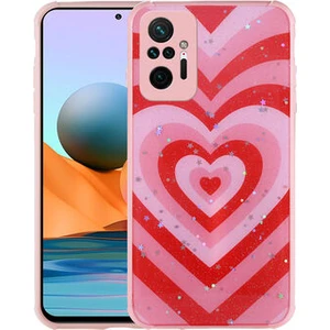 Redminote 10 Pro Kılıf Simli Desenli Kamera Korumalı Parlak Popy Kapak