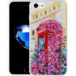 iPhone 7 Kılıf Simli Desenli Kamera Korumalı Parlak Popy Kapak