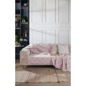 Çok Amaçlı Tek Kişilik Pike, Koltuk Örtüsü 170 x 230 cm - Dama Desenli