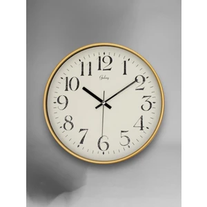 D-218-A-1 Eskitme Kadran 30 cm Sessiz Akar Duvar Saati Gold-Beyaz