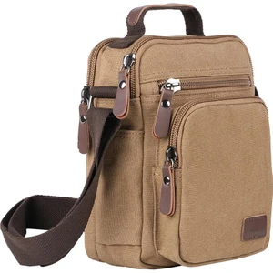 6250 Bej Kanvas Çapraz Omuz Postacı Çantası
