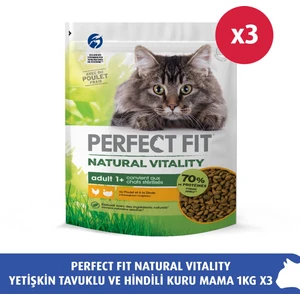 Perfect Fit Natural Vitality KISIR Yetişkin Tavuklu ve Hindili Kuru Mama 1kg 3X