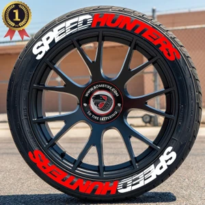 Motosiklet ve Otomobil Lastik Yazısı Sticker Arma 8 Adet 2.5 cm (Made In Usa) Bombtire®