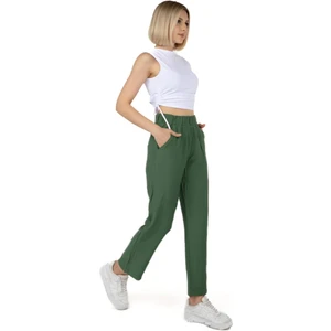 Kadın Keten Haki Pantolon Npl