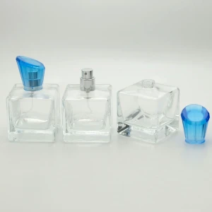 Ferden Ferda 20 Adet Boş Cam Parfüm Şişe, 80 Ml, Dolgulu Küp Model, Şeffaf