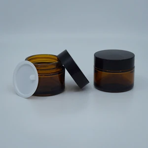 Ferden Ferda 10 Adet Boş Cam Krem Kavanozu, 50 Ml, Silindir Model, Amber