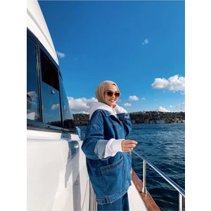 Moda Eliz Kadın Oversize Kot Ceket