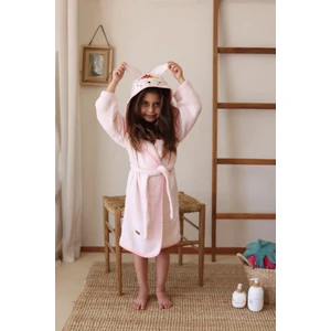 Yk Altın Nevresim Pembe Nakışlı Çoçuk Bornozu