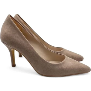 Melen Shoes Darlay Bej  Rahat Klasik Kadın Stiletto Topuklu Ayakkabı