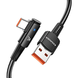 Seashell Digital 3m Süper Uzun Usb'den Tip C'ye Şarj Kablosu 7A Hızlı Şarj Dirsek Tasarımı Örgülü 480MBPS Veri Aktarım Kablosu (Yurt Dışından)