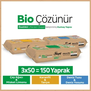 Bio Çözünür Yüzey Temizlik Havlusu&Mendili Karma Paket 3x50 (150 Yaprak)
