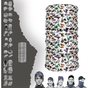 Renkli Minyatür Motosiklet Desenli Boyunluk Maske Baf Bandana