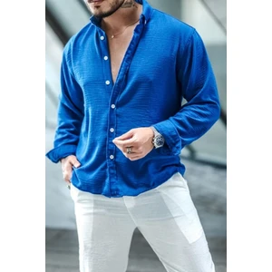 Cool Tarz Erkek Uzun Kollu Gömlek Yaka Keten Oversize Gömlek