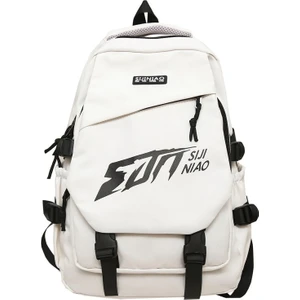 Naylon Sırt Çantası Erkek Basit ve Çok Yönlü Büyük Kapasiteli Seyahat Sırt Çantası Kadın Ortaokul Öğrencisi Lise Öğrencisi Okul Çantası Erkek (Yurt Dışından)