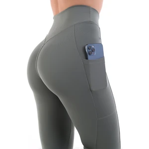 Bayan Uzun Tayt Cepli Yüksek Bel Toparlayıcı Sporcu Taytı