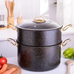 3 Parça 26 cm Süzgeçli Kuskus Tencere Seti 7,2 Lt