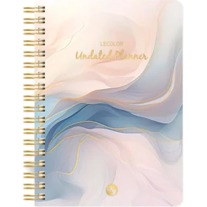 Le Color Süresiz Planlayıcı Spiralli Ajanda Defter Marble 17 x 24 cm