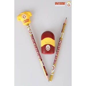 LİSANSLI GALATASARAY 2'Lİ KURŞUN KALEM VE SİLGİLİ KALEMTRAŞ SETİ