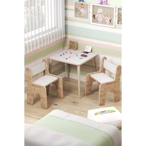Miracle 3D Çocuk Oyun Etkinlik Çalışma Masası ve Sırt Dayamalı Sandalye Aktivite Masası(2-4 Yaş Arası)