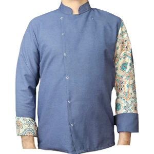 Aşçı Ceketi Desenli Unisex Çıtçıtlı Uzun Kollu Chef Aşçı Mutfak Ceket Otantik Desenli