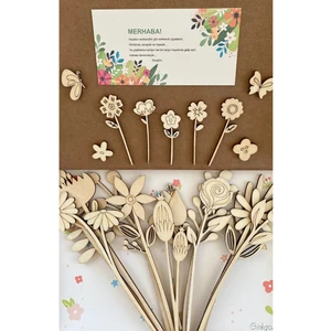 Ginkgo Design Büyük Boy Çiçek Seti 12+10'lu Anaokulu Aktivite Evde Etkinlik Çocuk Sanat Seti, Mandala