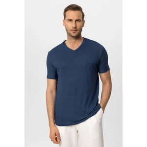 Lacivert V Yaka Basic Erkek T-Shirt