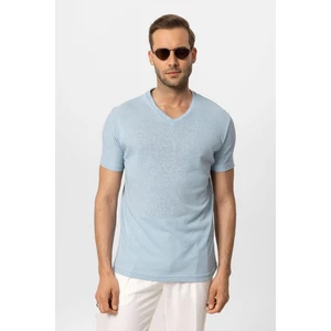 Bebe Mavi V Yaka Basic Erkek T-Shirt