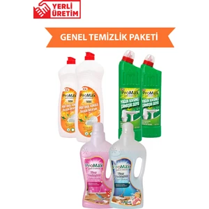 Lazer Pro Max Yerli Üretim Genel Temizlik Seti Bulaşık Deterjanı x2 Çamaşır Suyu x2 Yüzey Temizleyici x2