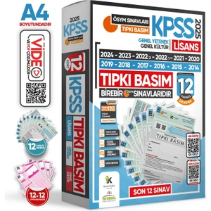 2025 KPSS Lisans ÖSYM Çıkmış Soru Tıpkı Basım 12li Deneme Paketi Video Çözümlü Türkiye Geneli