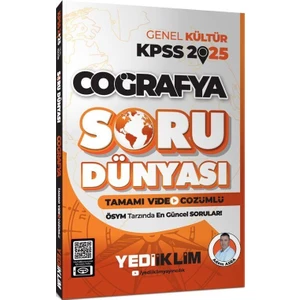 Yediiklim Yayınları 2025 KPSS Genel Kültür Coğrafya Tamamı Video Çözümlü Soru Dünyası