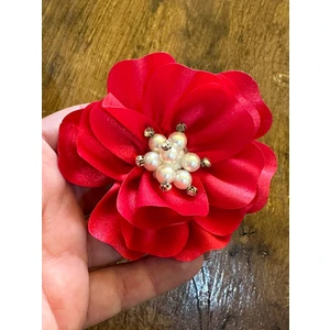 Gönülden Tasarım Inci ve Zirkon Taş Tomurcuklu Çiçek Broş Iğneli Yaka Iğnesi 9x9 cm